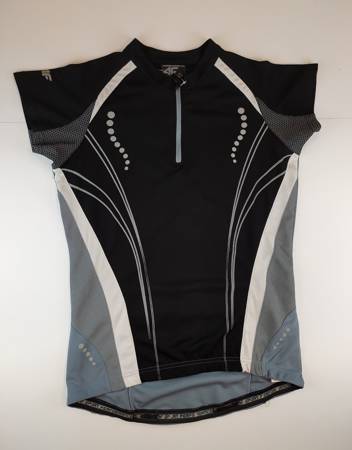 Koszula damska rowerowa czarna z szarym TRL11-RKD001